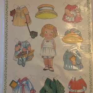 Vintage Paper Doll Dress-Up Set - Assorted Pastel Outfits